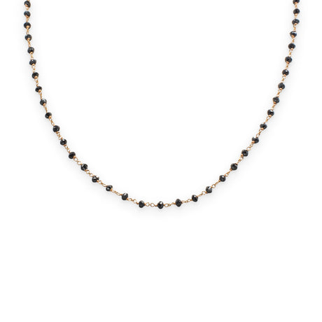 Collana Rosario Oro Rosa Diamanti Neri taglio briolè CM40-Girocolli-GRANARELLI-Gioielleria Granarelli