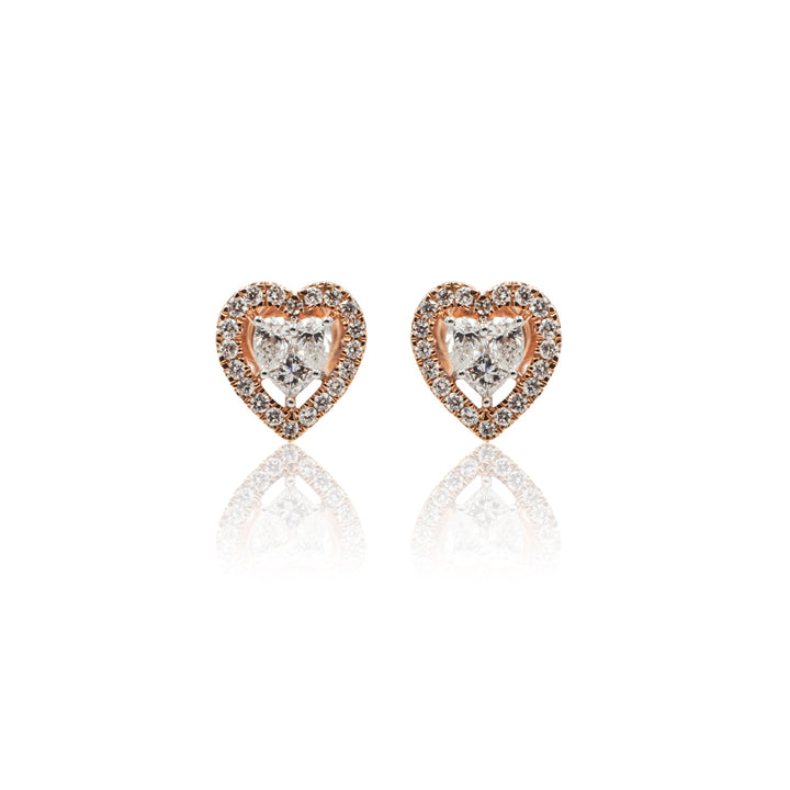 Orecchini Diamanti Cuore in Oro Rosa-Orecchini-SALVINI-Gioielleria Granarelli