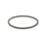 Tennis molla con Diamanti Neri in Oro Bianco Brunito-Bracciali-CRIVELLI-Gioielleria Granarelli