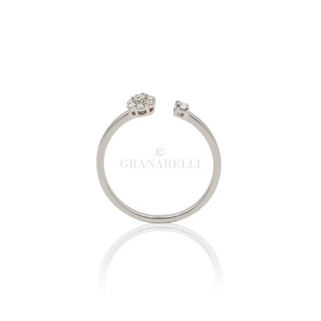 Anello Fiore Diamanti in Oro Bianco-Anelli-CRIVELLI- [SKU] -Gioielleria Granarelli
