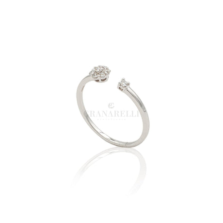 Anello Fiore Diamanti in Oro Bianco-Anelli-CRIVELLI- [SKU] -Gioielleria Granarelli