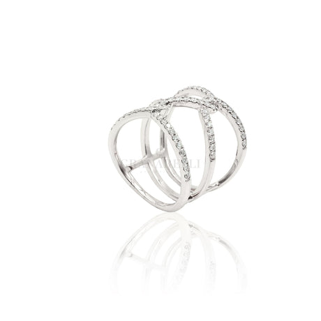 Anello Nodi Diamanti Bianchi Oro Bianco-Anelli-CRIVELLI-14-Gioielleria Granarelli