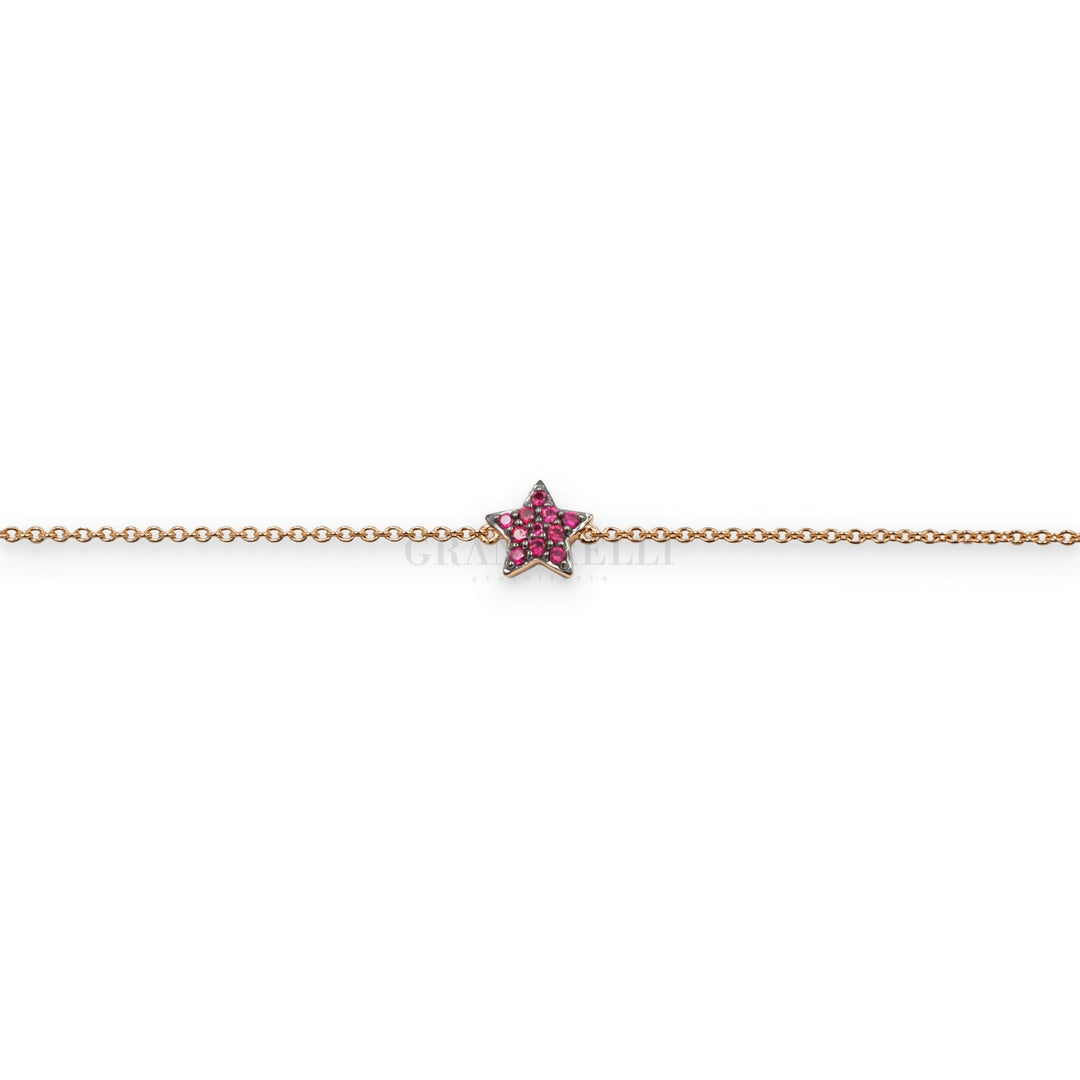 Bracciale Stella pavé Rubini in Oro Rosa-Bracciali-CRIVELLI-Gioielleria Granarelli
