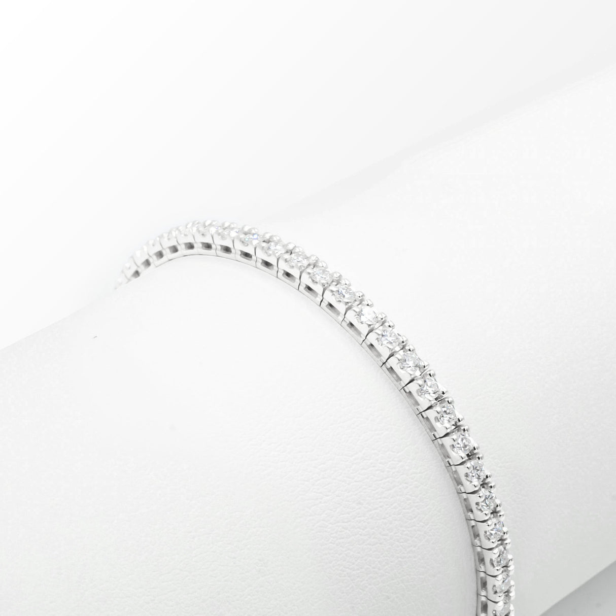Bracciale Tennis Oro Bianco Diamanti-Bracciali-GRANARELLI-Gioielleria Granarelli