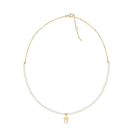 Collana Le Perle Bimbo con Diamante Oro Giallo-Girocolli-LE BEBE'-Gioielleria Granarelli