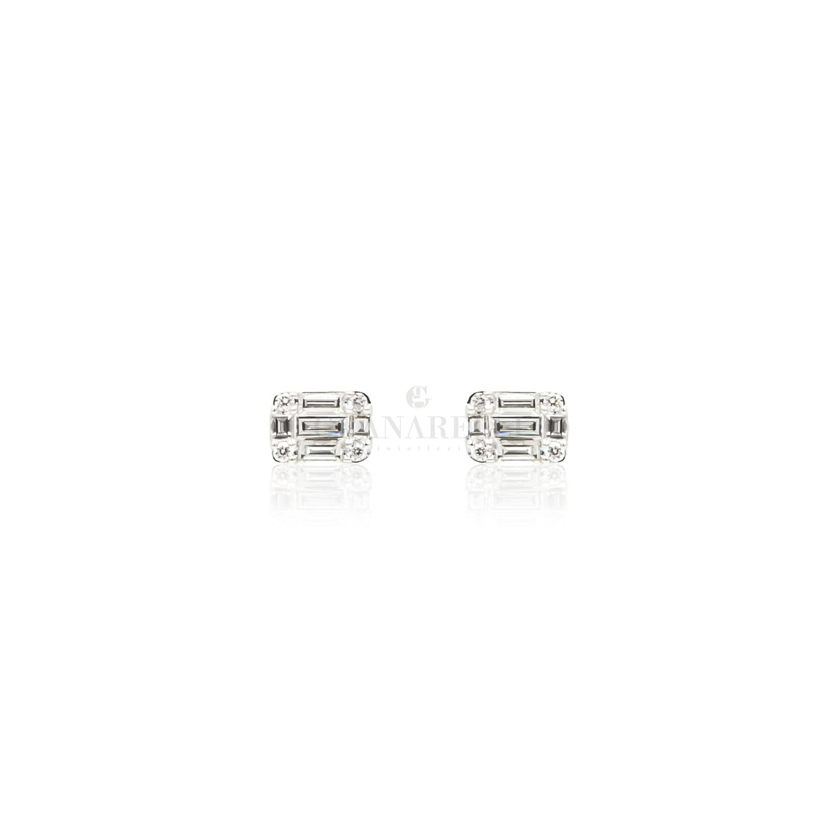 Orecchini Diamanti Baguette Oro Bianco-Orecchini-CRIVELLI-Gioielleria Granarelli