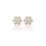 Orecchini Fiore Pavè Diamanti in Oro Rosa-Orecchini-CRIVELLI-Gioielleria Granarelli