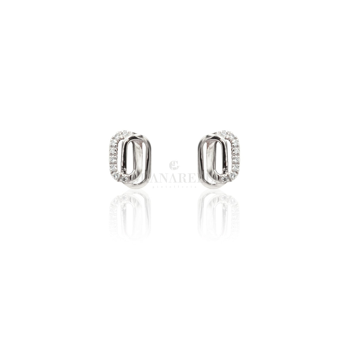 Orecchini Intreccio Diamanti in Oro Bianco-Orecchini-CRIVELLI-Gioielleria Granarelli