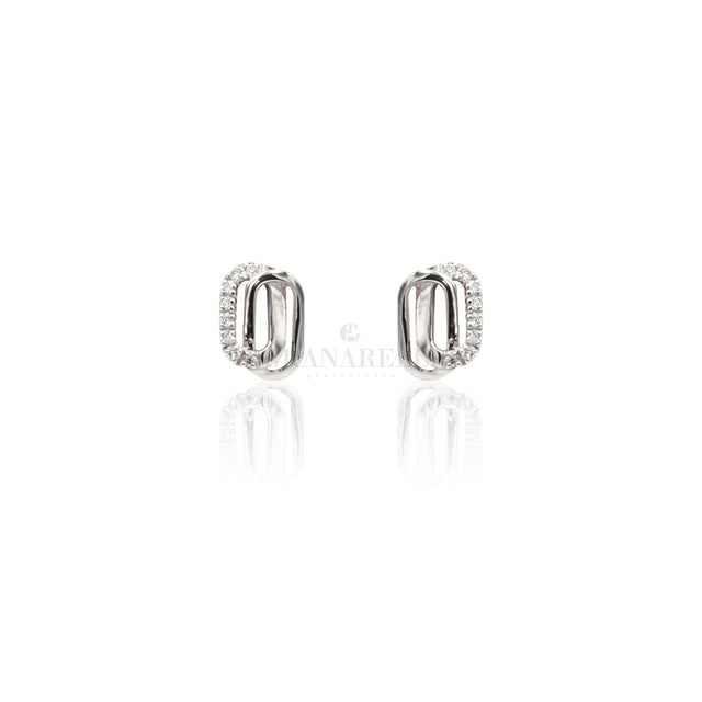 Orecchini Intreccio Diamanti in Oro Bianco-Orecchini-CRIVELLI-Gioielleria Granarelli