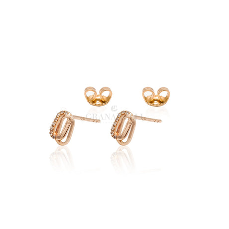 Orecchini Intreccio Diamanti in Oro Rosa-Orecchini-CRIVELLI-Gioielleria Granarelli