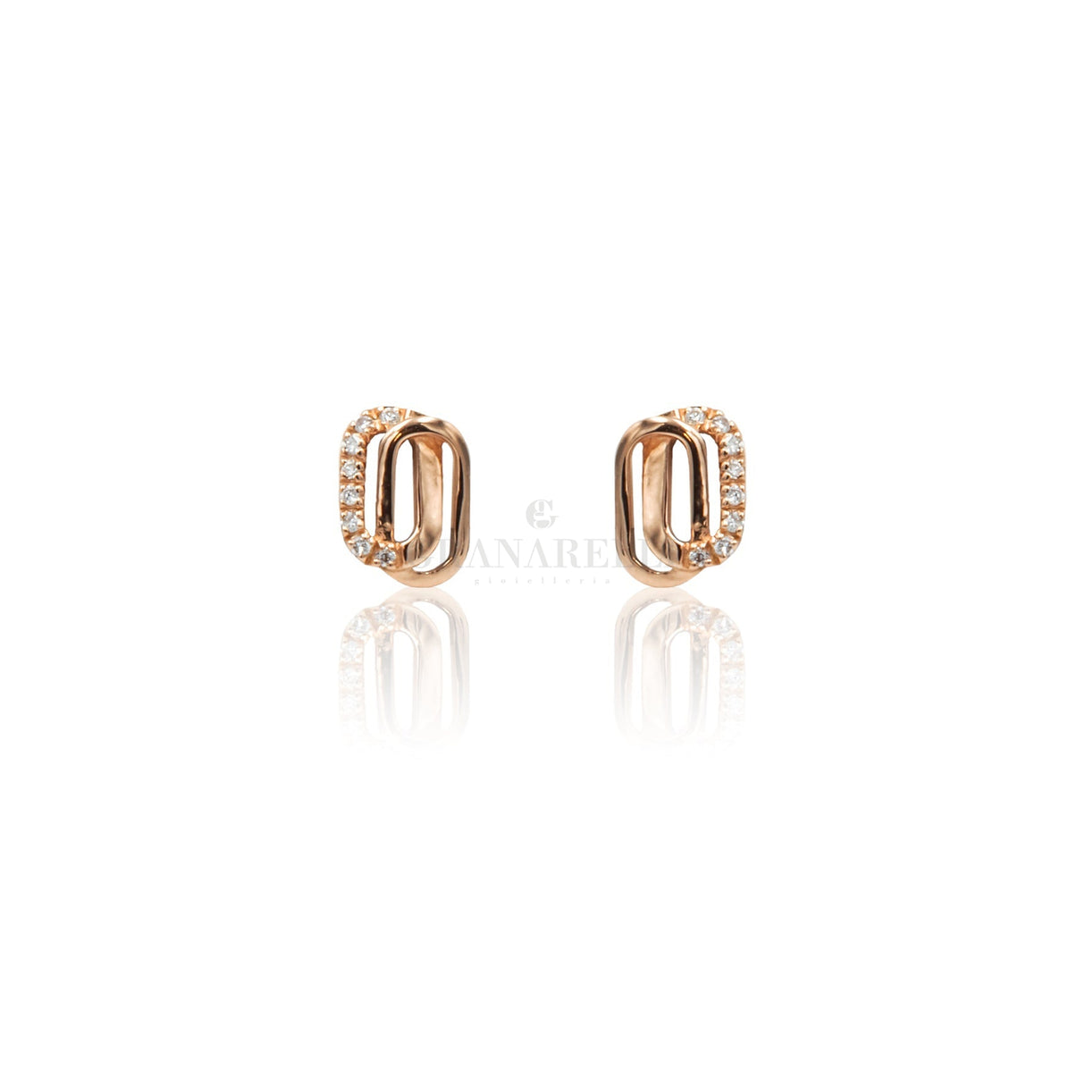 Orecchini Intreccio Diamanti in Oro Rosa-Orecchini-CRIVELLI-Gioielleria Granarelli