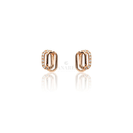 Orecchini Intreccio Diamanti in Oro Rosa-Orecchini-CRIVELLI-Gioielleria Granarelli