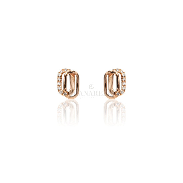Orecchini Intreccio Diamanti in Oro Rosa-Orecchini-CRIVELLI-Gioielleria Granarelli
