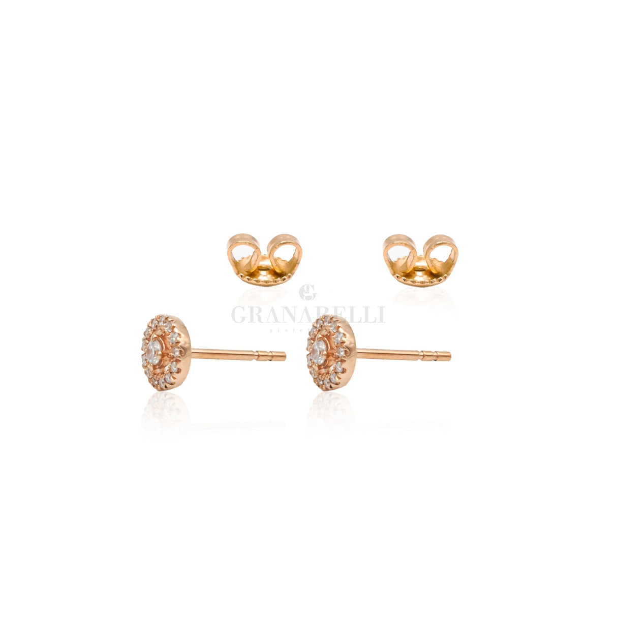 Orecchini tondo Diamanti in Oro Rosa-Orecchini-CRIVELLI-Gioielleria Granarelli