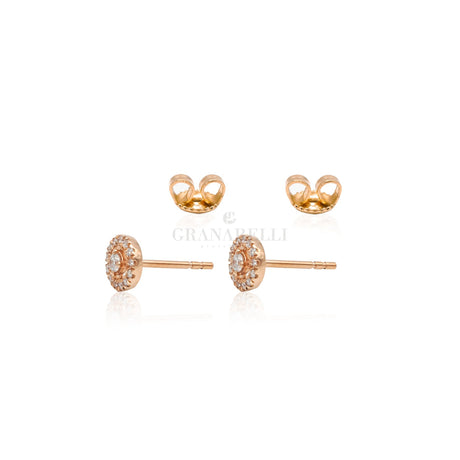 Orecchini tondo Diamanti in Oro Rosa-Orecchini-CRIVELLI-Gioielleria Granarelli