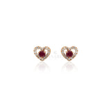 Orecchino Cuore Rubino in Oro Rosa-Orecchini-CRIVELLI-Gioielleria Granarelli