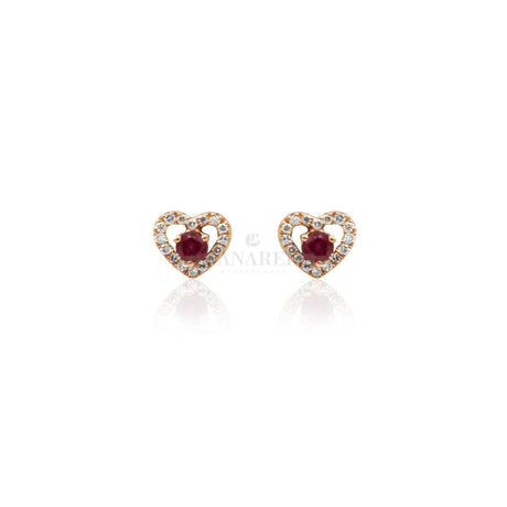 Orecchino Cuore Rubino in Oro Rosa-Orecchini-CRIVELLI-Gioielleria Granarelli